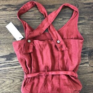 rachel zoe linen belted jumpsuit